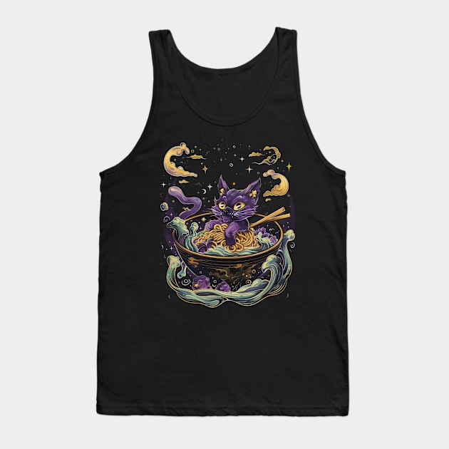 Kawaii Cat Birthday Tank Top by skeleton sitting chained